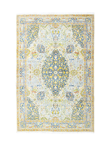 Freja Medallion Patterned Hand-Woven 217x316 cm Persian Carpet