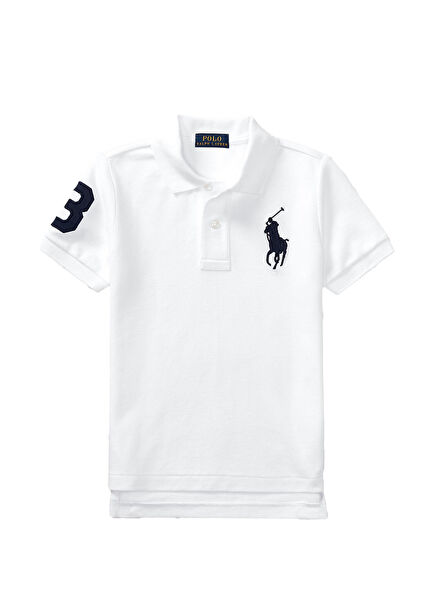Beyaz Polo Yaka Erkek Çocuk T-shirt