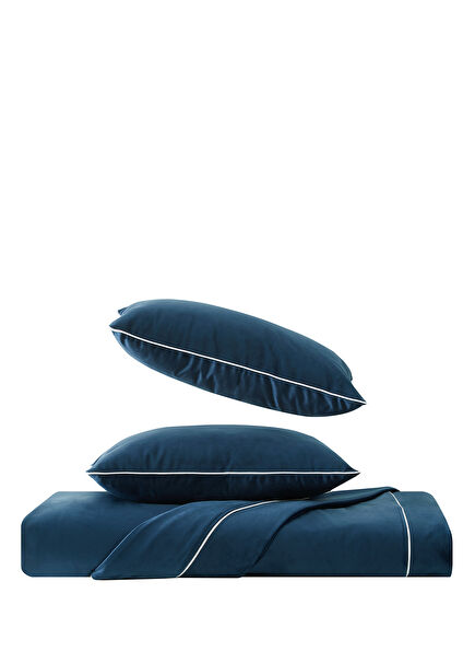 Velvet Navy Blue Bedspread