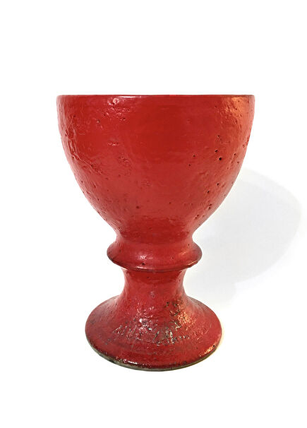 Red Ceramic Goblet