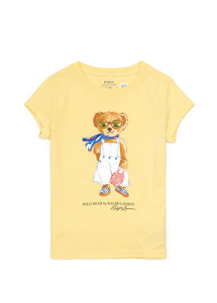 Yellow Teddy Bear Printed Kids T-Shirt