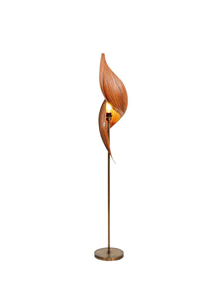 Coconut Spiral Form Red Brown Floor Lamp