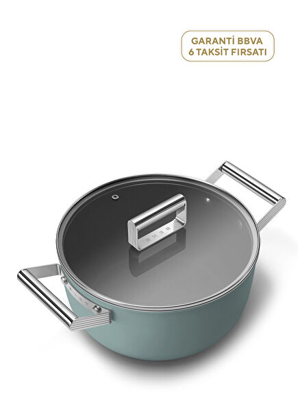 Cookware 50'S Style Steel Emerald Green Pot 24 cm