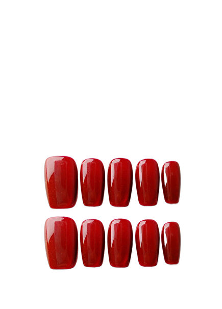 Burgundy Medium Ballerina Reusable 15 Pcs Prosthetic False Nail OBL1501
