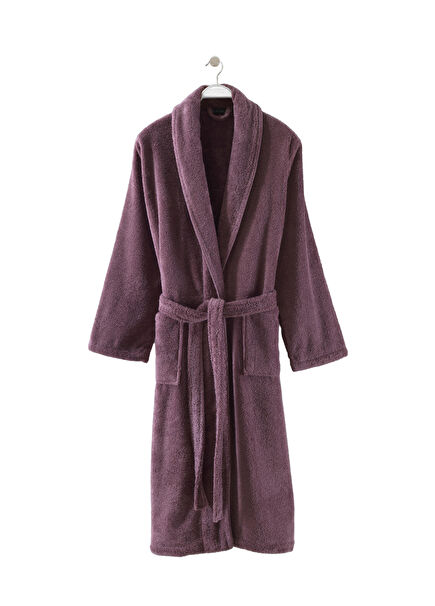 Sicilia Mürdüm Pamuklu Unisex Bornoz