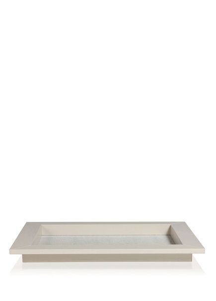 Hiromi Beige Leather Serving Tray