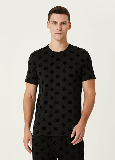 Siyah Logo Desenli T-shirt