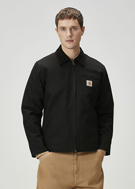 Detroit Black Logo Patched Coat