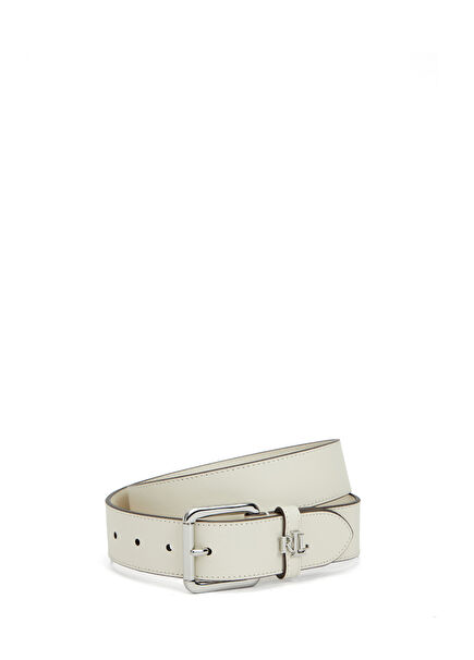 White Women's Leather Belt