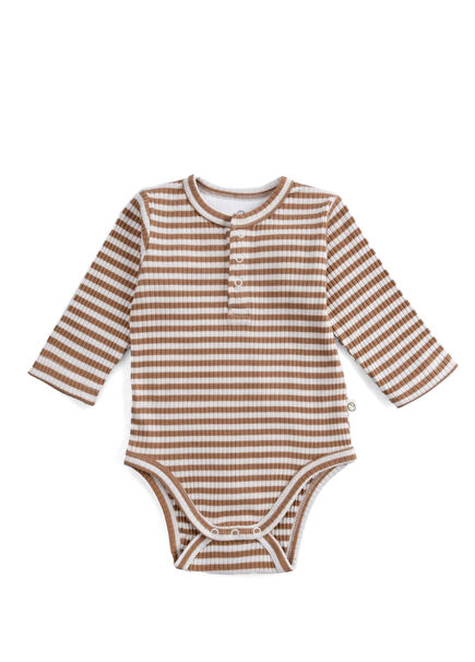 Kahverengi Ayarlanabilir Çıtçıtlı Modal Bebek Uzun Kollu Unisex Bebek Zıbın