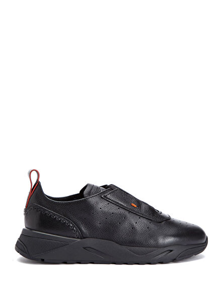 Newleas Black Men's Leather Sneakers