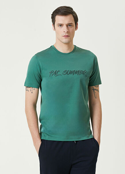 Açık Yeşil Logo Nakışlı T-shirt