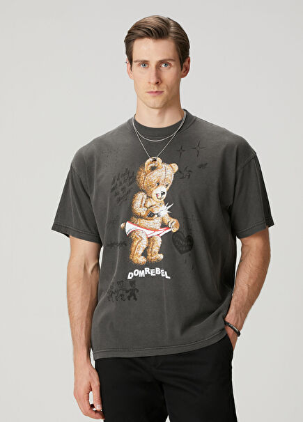 Snap Sketch Black Printed T-Shirt