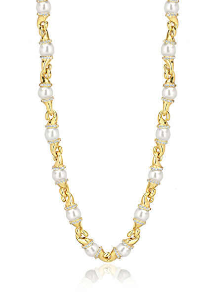 Milena İncili 18 Ayar Altın Kaplama Kadın Kolye