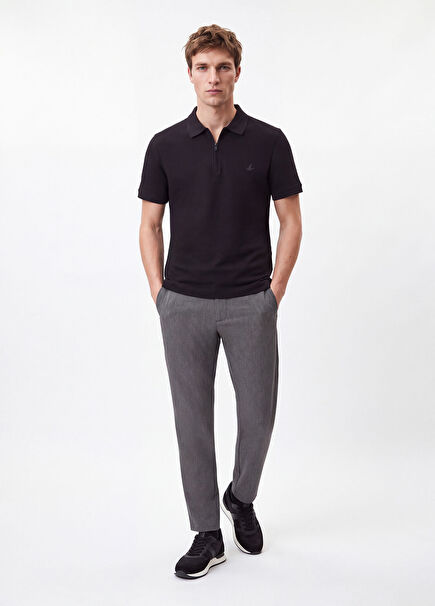 Regular Fit Grey Waist Corded Twill Chino Trousers