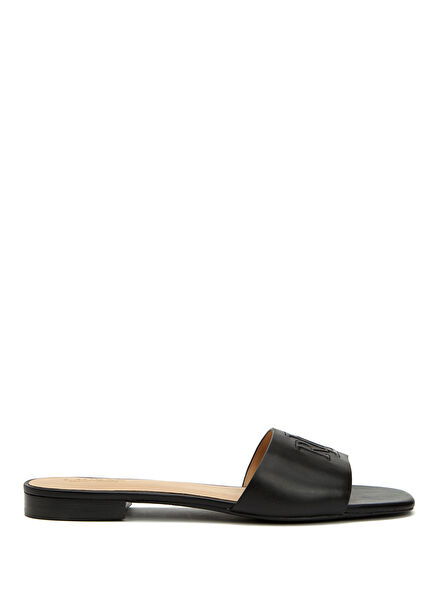 Black Women's Leather Slippers