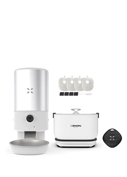 Smart Steel Food Bowl Smart Tag Battery Water Dispenser and Filter Set