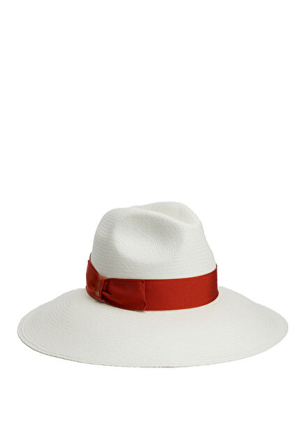 White Burgundy Women's Straw Hat