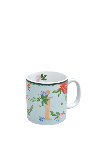 Initials Collection Porcelain Cup with Letter I Pattern