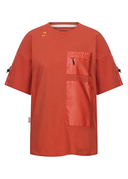 Zu Regular Fit Turuncu Cep Detaylı T-shirt