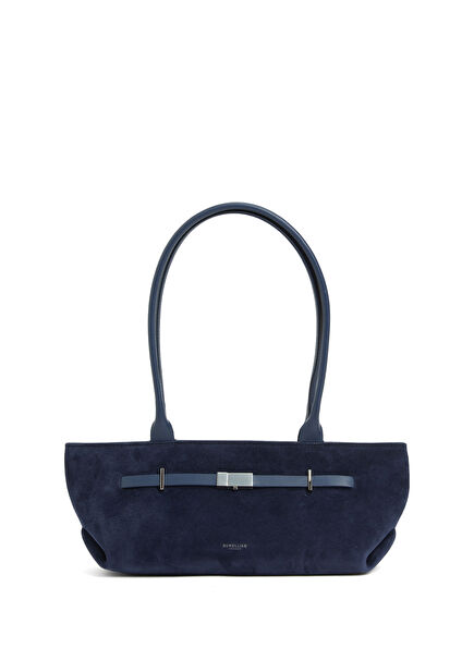 New York Navy Blue Women's Suede Bag