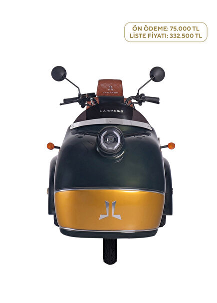 Electric Green Gold Moped Motorcycle