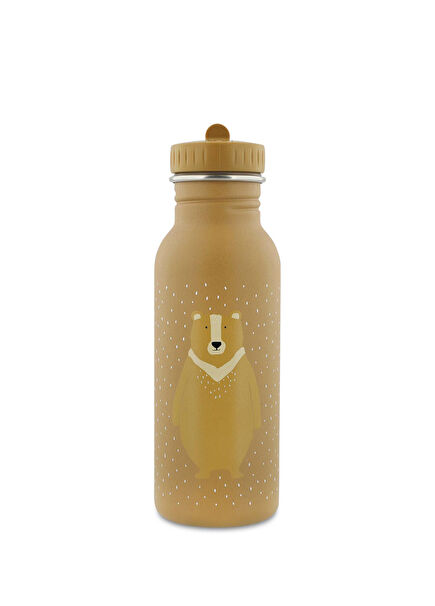 Mr. Bear Brown Steel Water Bottle Drinker Flask 500 ml