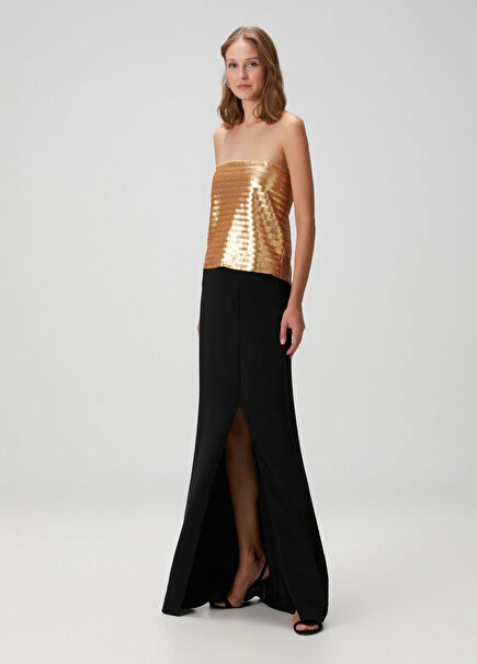 Amara Çok Renkli Maksi Abiye Elbise