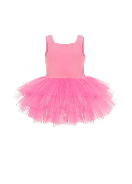 Candy Pink Sleeveless Girls' Tutu Dress