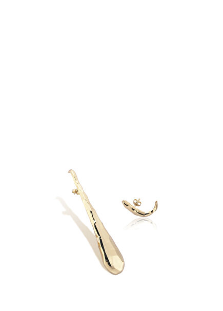Snake Textured 14 Karat Gold Women's Earrings