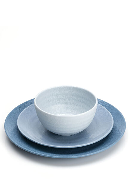 Shades of Blue 12 Parça Melamin Tabak Seti