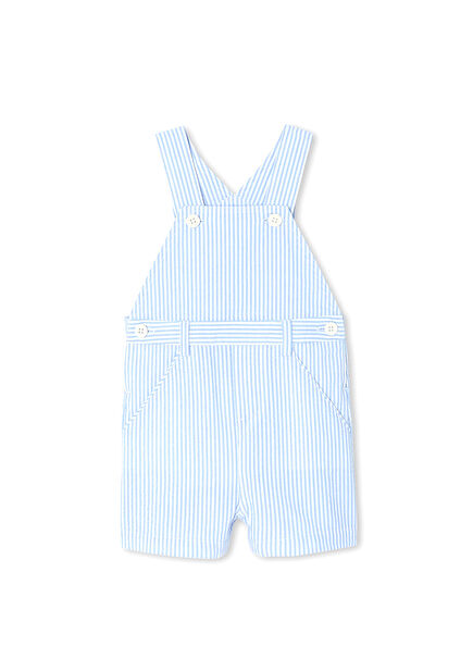 White Light Blue Embossed Baby Boy Salopet