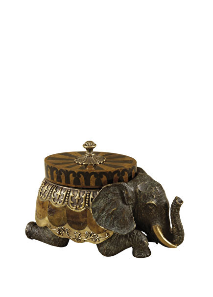 Kneeling Elephant Metal Decorative Box