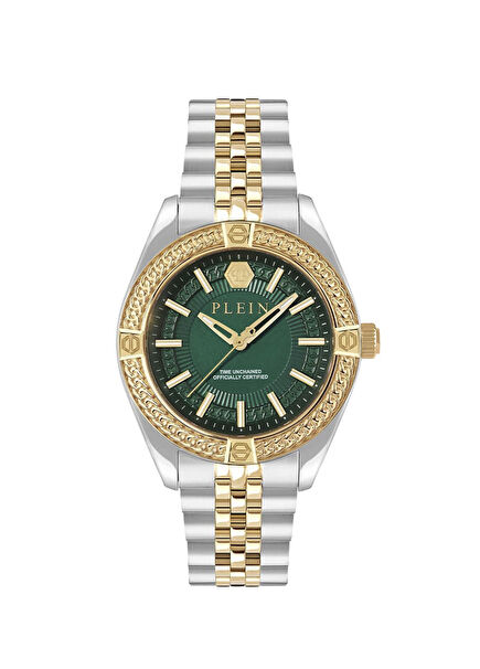 PWZFA0225 Altın Rengi Metalik Gri Çelik Erkek Kol Saati