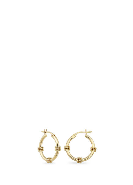 Pole 14K Yellow Gold Women's Hoop Earrings