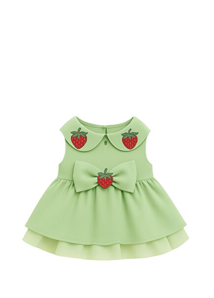 Çilek Nakışlı Kedi ve Köpek Elbisesi