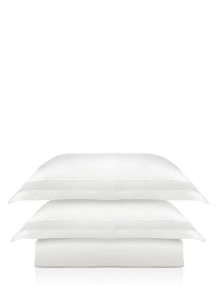 Maasai Mara White Cotton Satin Double Duvet Cover Set