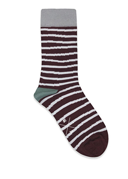 Wavy Stripes Maroon Striped Women's Socks