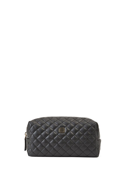 Black Quilted Makeup Bag