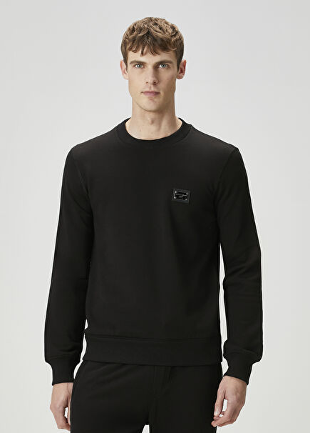 Black Logo Detailed Sweatshirt