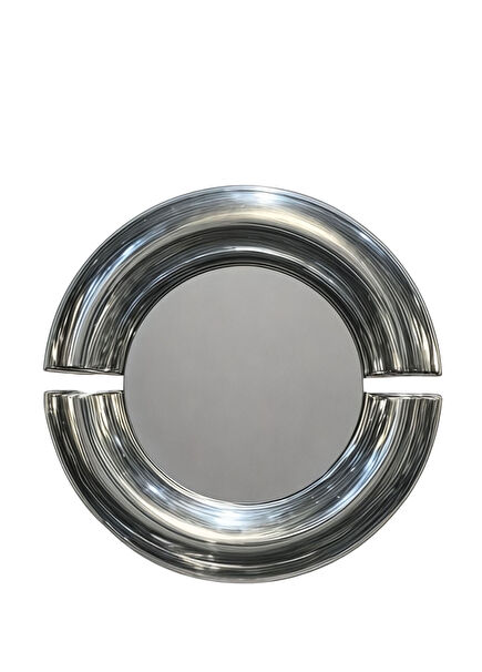 Full Moon Chrome Metal Wall Mirror