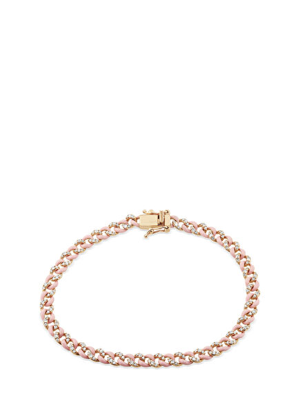 Grumet 14 Ayar Rose Altın Pırlantalı Kadın Bileklik 