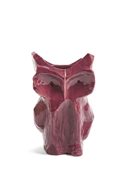 Owl Vase  Aubergine After Midnight By Marni Mor Seramik Dekoratif Obje 30 cm 