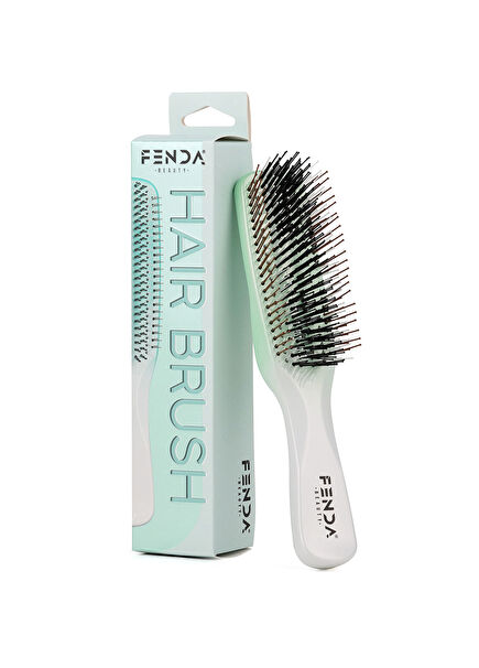 Professional 4-Pin Ergonomic Green Hair Brush