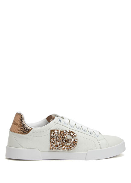 Portofino White Gold Women's Leather Sneakers