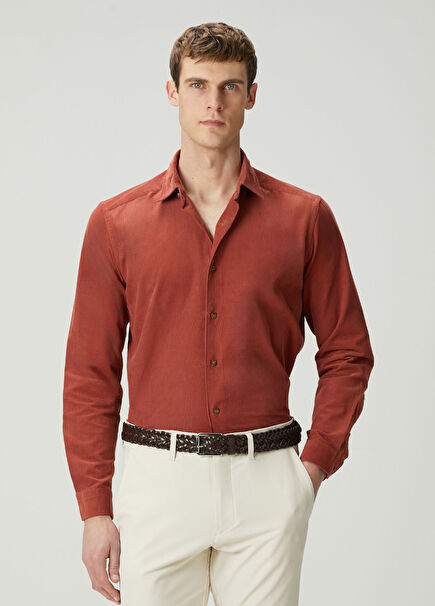 Turuncu Kadife Gömlek