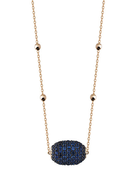 Blue Sapphire Women's Gold Necklace