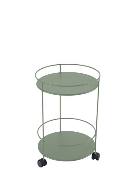 Guinguette Green Metal Wheeled Service Console Table