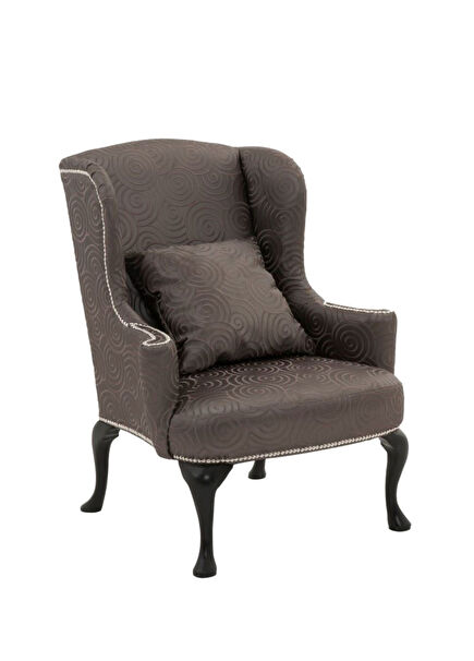King Edward Grey Linen Wing Chair