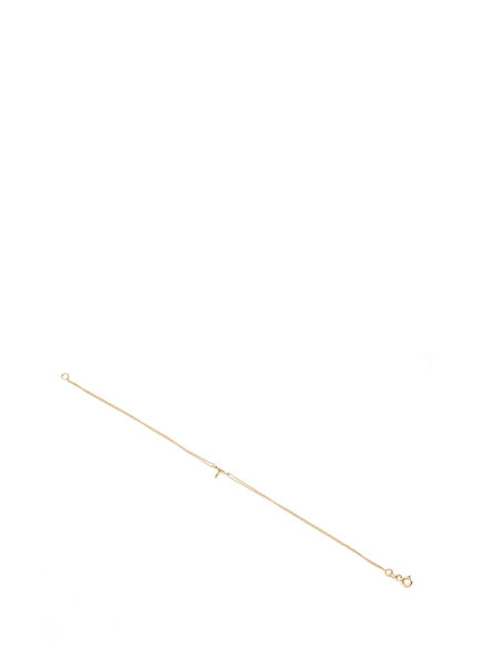 Taşlı Harf Detaylı Kadın Altın Bileklik